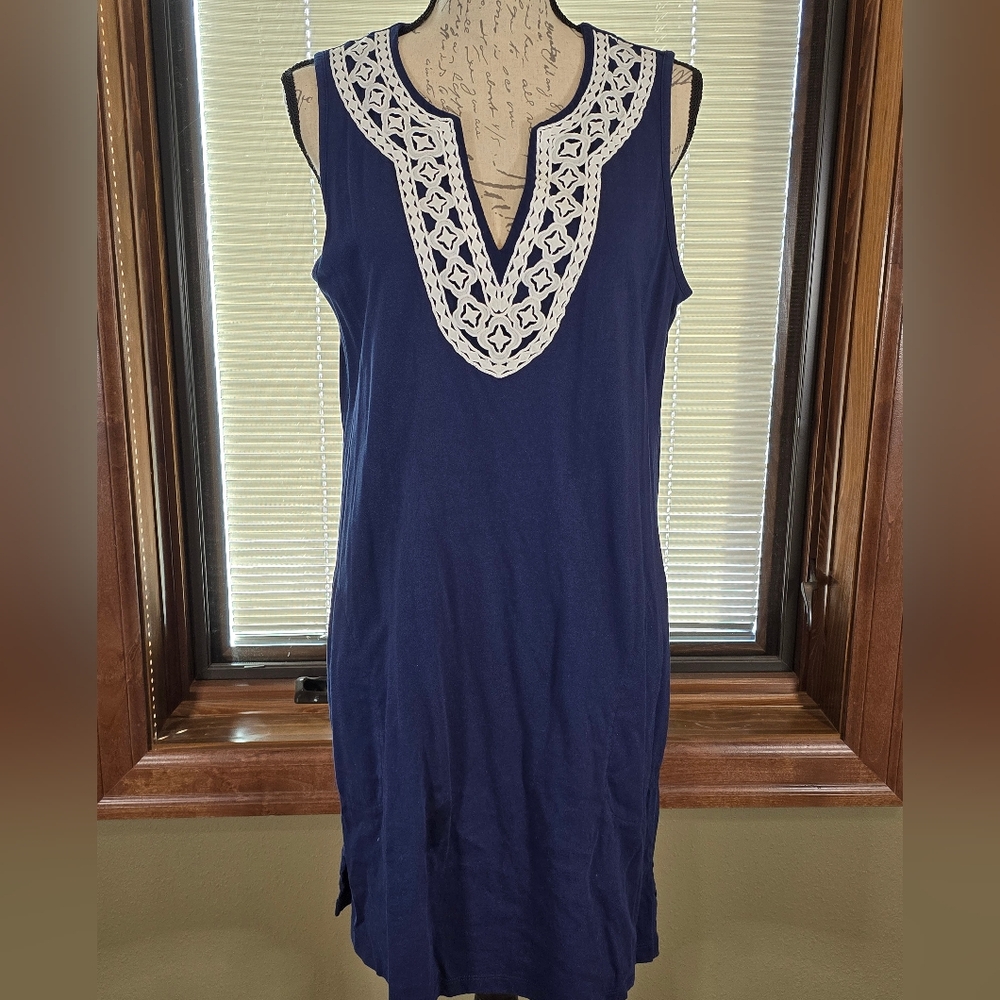 Lands' End Navy Blue Cover-up Dress